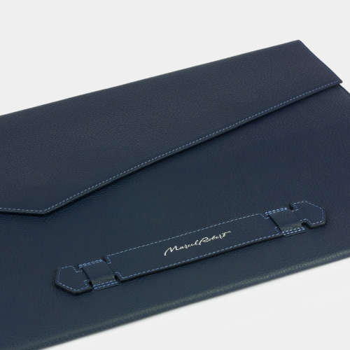 Чехол для докуметов и техники Maccase 17' из кожи теленка, синего цвета