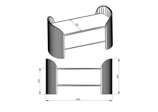 Банкетка Lagom 2 120 см (терракотовый, натуральный дуб)