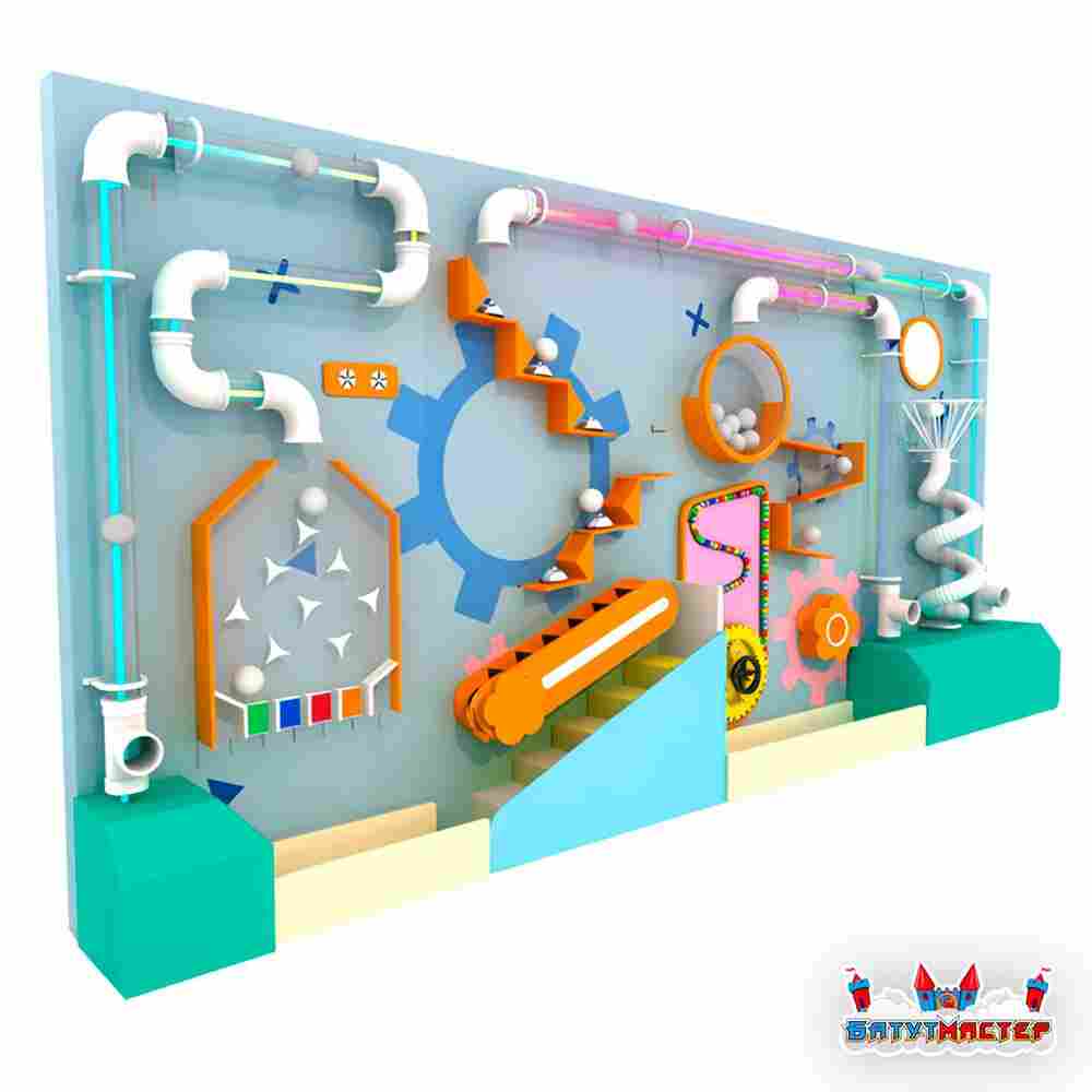 Интерактивная стена для школы «Зверополис шариков», 4,2×1,8×0,6 м