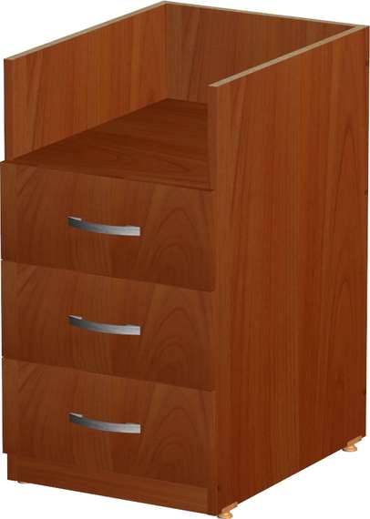 Корпус тумбы приставной 3 ящика