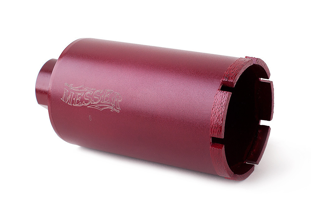 Сегментная алмазная коронка MESSER REDLINE по граниту диаметр 20 мм длина 100 мм