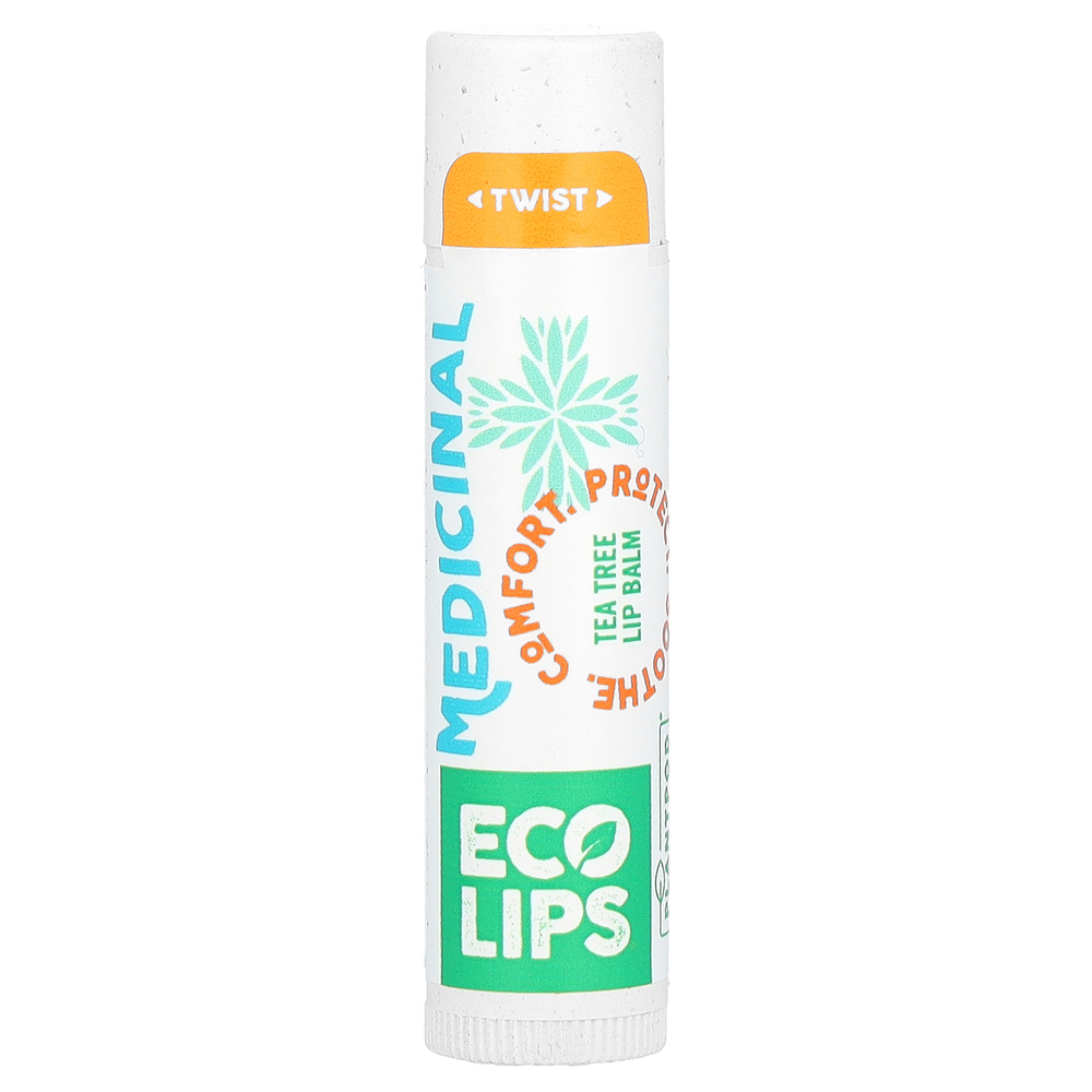 Eco Lips, целебный бальзам для губ, чайное дерево, 4,25 г (0,15 унции)
