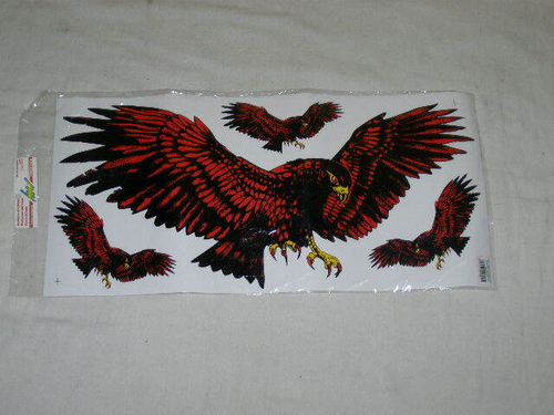 Наклейка Орел  Беркут  (330х700) набор 3 шт красный (A-STICKER)