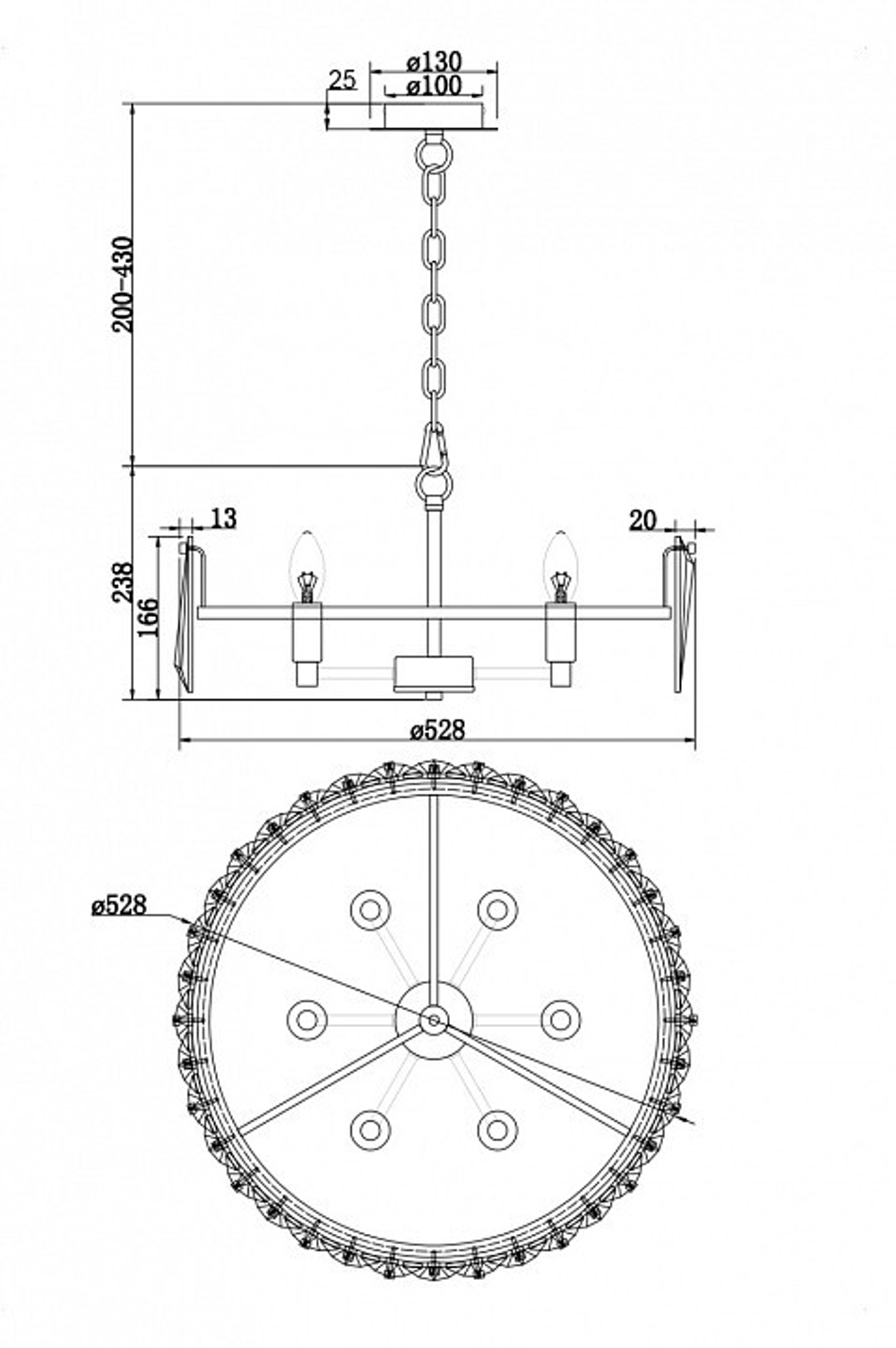 Люстра подвесная Maytoni Puntes MOD043PL-06CH