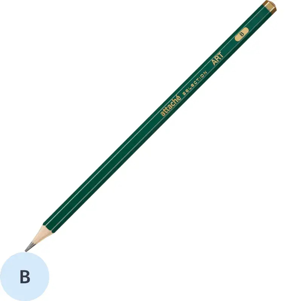 Карандаш чернографитный Attache Selection Art, B, шестигр, б/ласт