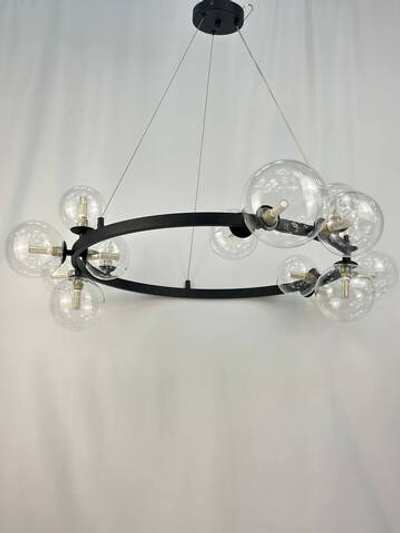 Люстра подвесная Lanbos Bubbles, 24 лампы G9, 300 Вт LED, до 40 кв м, черная