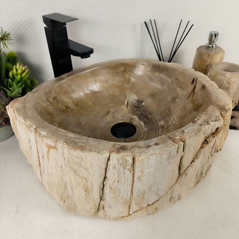 Раковина из окаменелого дерева OD-64573 48*42*16 0175