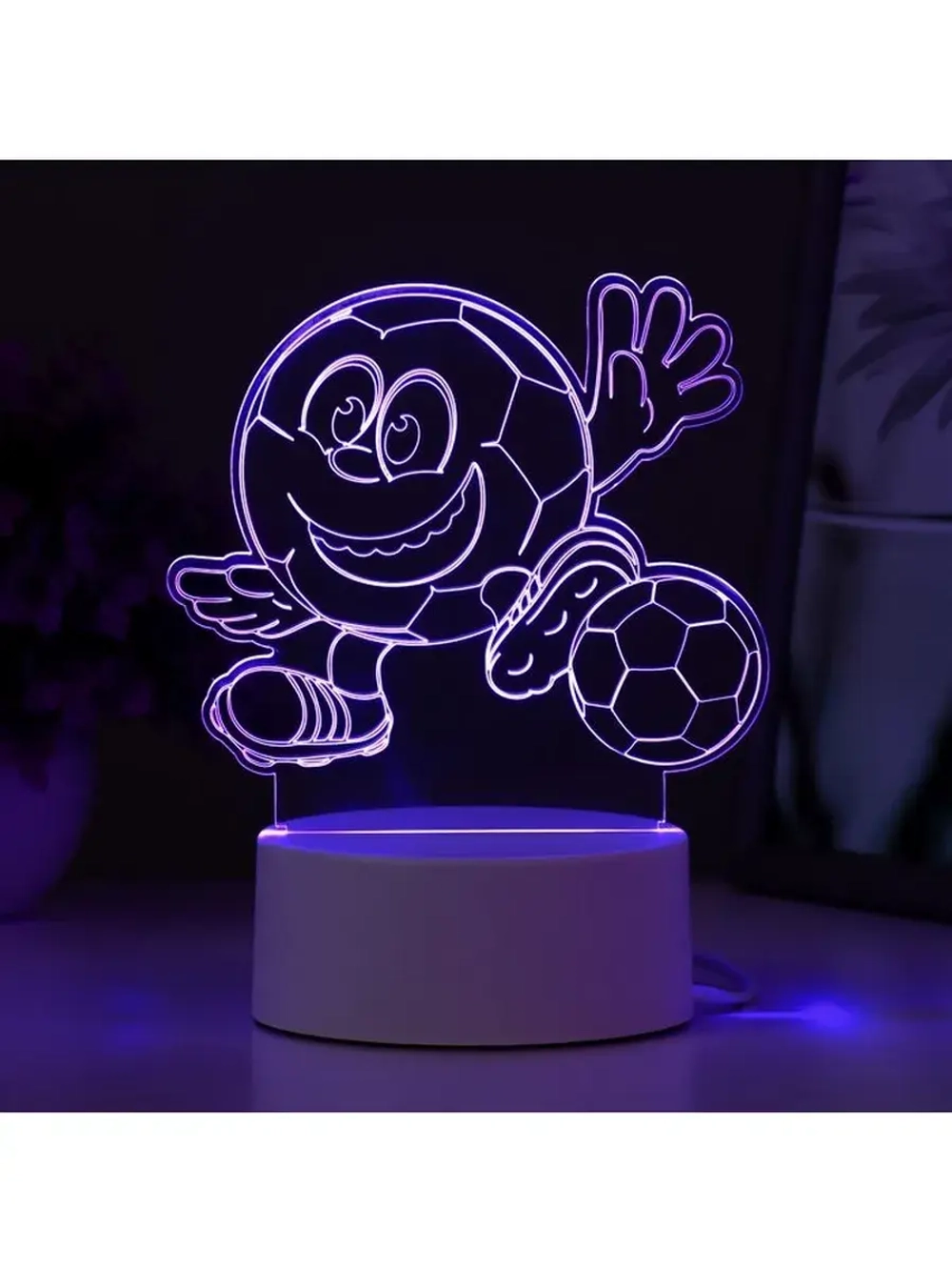 Светильник 3D ночник RISALUX «Футбол», LED RGB, от сети, 13×