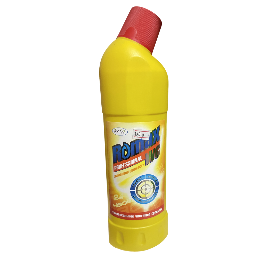 Универсальное чистящее средство Romax WC ЛИМОННАЯ СВЕЖЕСТЬ Бутылка, 1000г