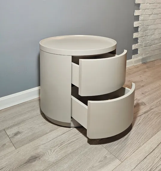 Прикроватная тумбочка 4267 с двумя ящиками, светло-серая