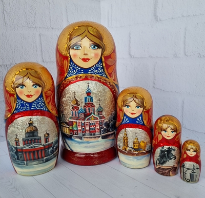Матрёшка "Виды города" 5мест