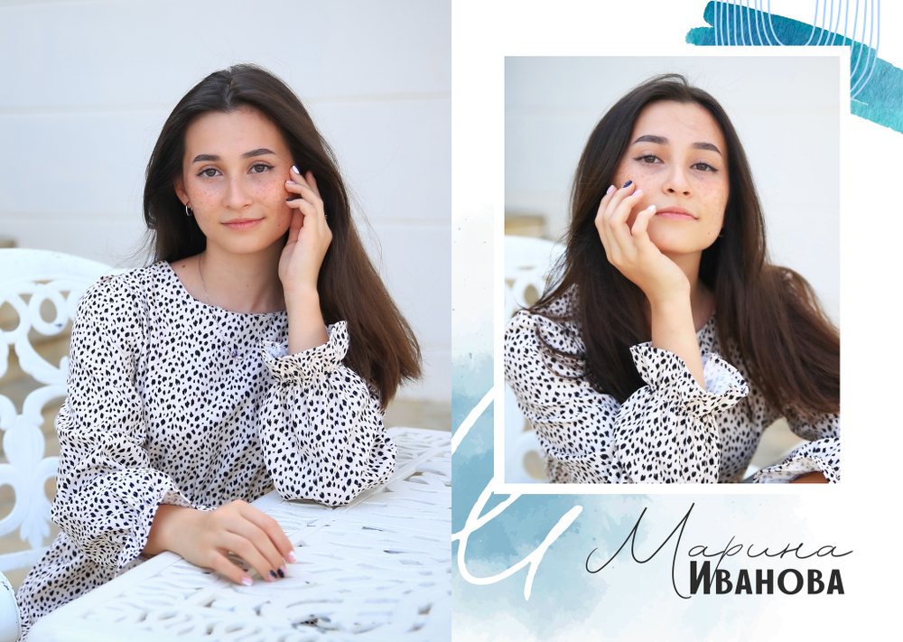 PSD-Шаблон фотокниги "Акварель"