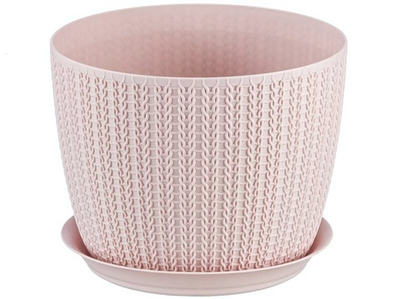 Кашпо Вязание D155мм с подставкой 1,9л (Чайная роза)