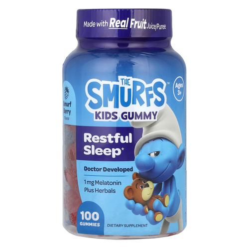 The Smurfs, добавка для спокойного сна, для детей от 3 лет, ягодный вкус, 100 жевательных таблеток