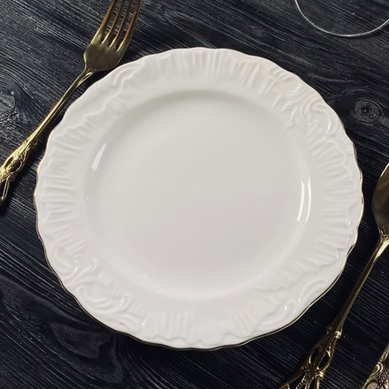 Lenardi 305-056 Набор из 6 тарелок 20,5см АВРОРА ЗОЛОТО в под.уп.(х12)Фарфор