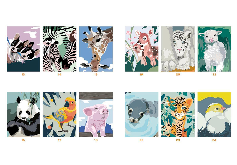 Hachette раскраска по номерам Coloriages mystères - Animaux adorables
