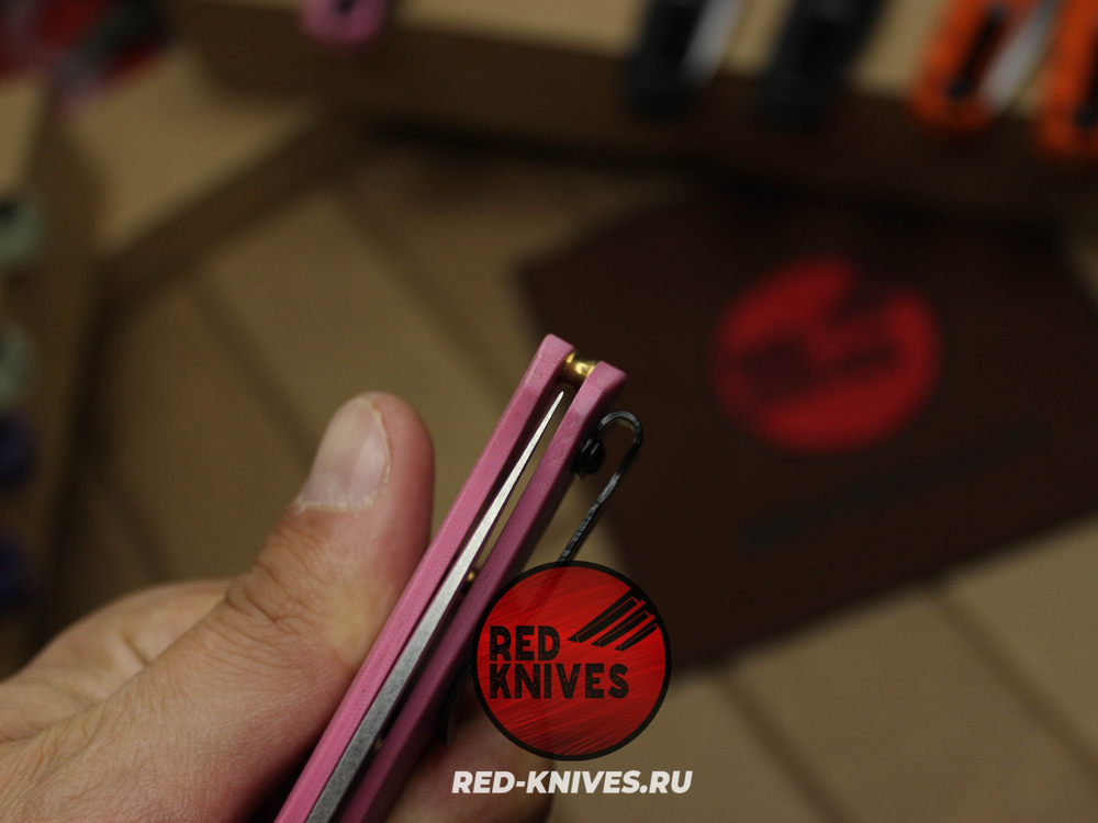 Нож Benchmade 535 Bugout G10 A+++ - розовый рук., сатин клинок RK/Н47