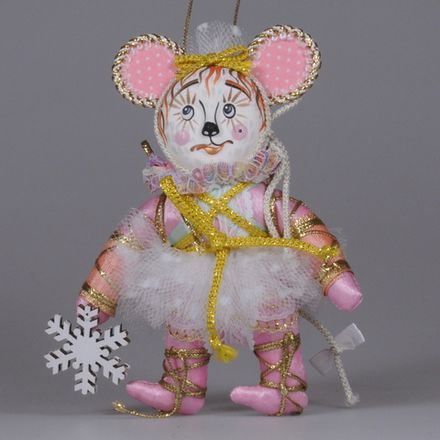 Ёлочная игрушка "Мышка со снежинкой"