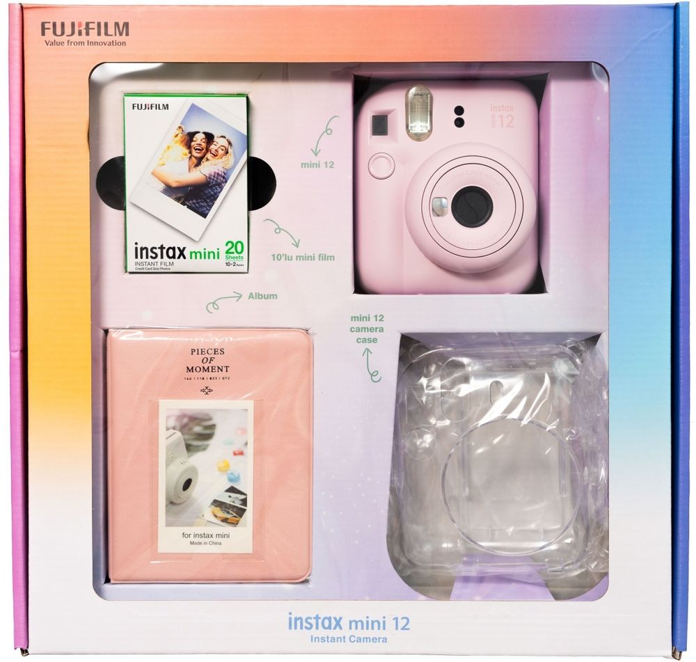 ФОТОКАМЕРА МОМЕНТАЛЬНОЙ ПЕЧАТИ FUJIFILM INSTAX MINI 12 РОЗОВЫЙ