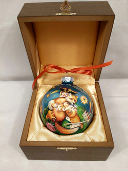 Шар новогодний (круговая роспись Палех) Маленький принц - 4 в футляре