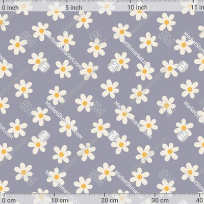 Ромашки. Ретро принт с полевыми цветами by Katerina Daniel 390 DPI