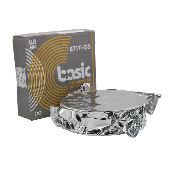 Проволока сварочная порошковая Basic E71T-GS д.0,8 (5кг) OSA START STB71850