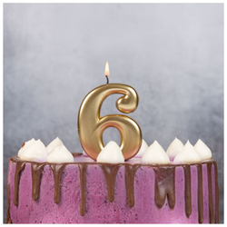 Свечи-цифры Золотые, 8 см