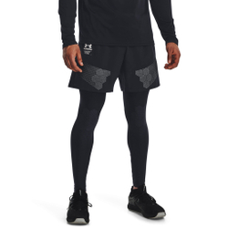 Мужские теннисные шорты Under Armour Armourprint Woven Shorts Men - Black, Silver