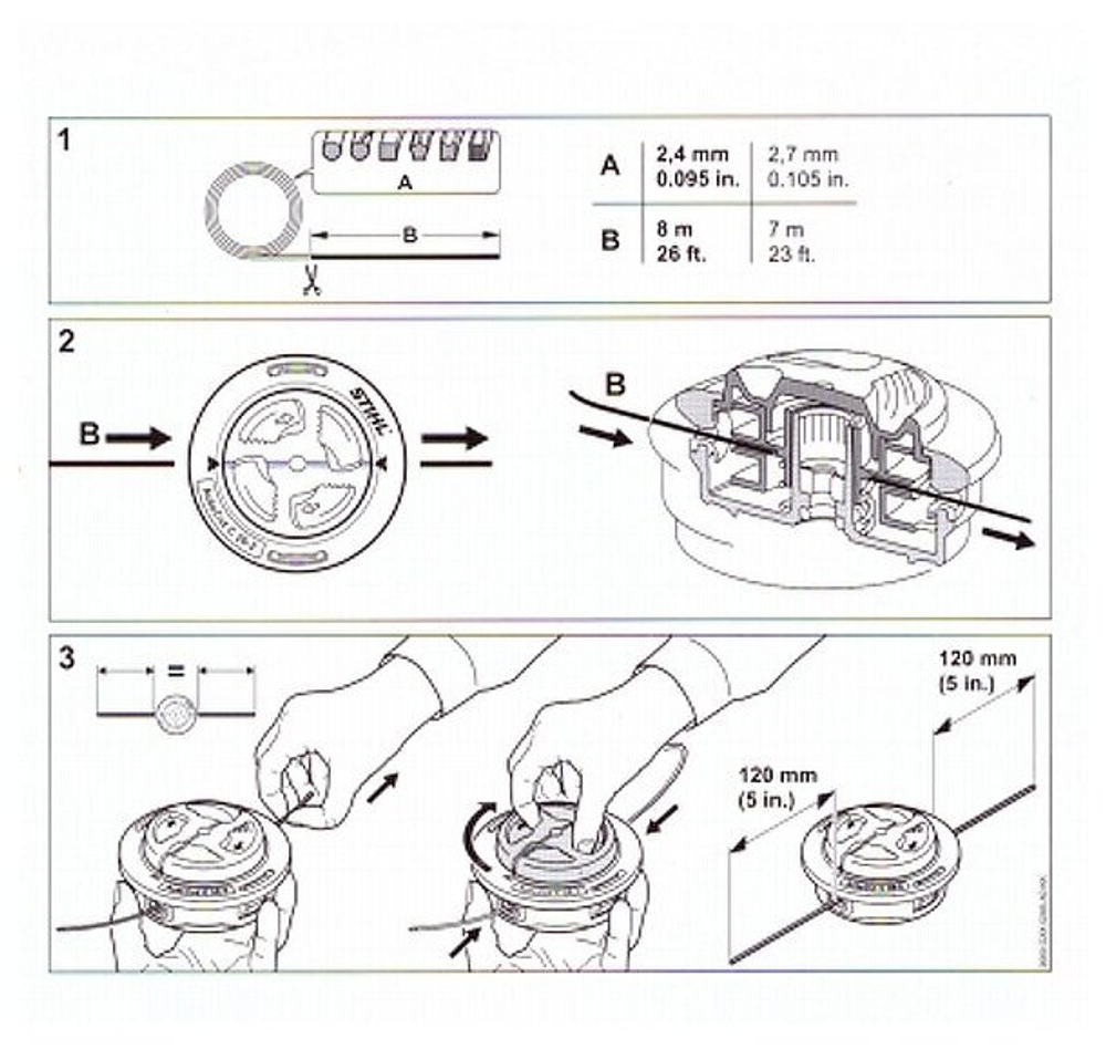 Головка триммерная STIHL AutoCut C26-2, для FS 55-FS 250 и других, 2.4 мм, 3м ОРИГИНАЛ