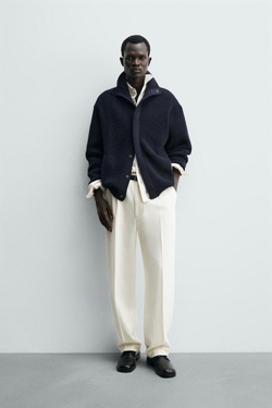 ZARA КАРДИГАН ПЛАТОЧНОЙ ВЯЗКИ, МОРСКОЙ ТЕМНО-СИНИЙ