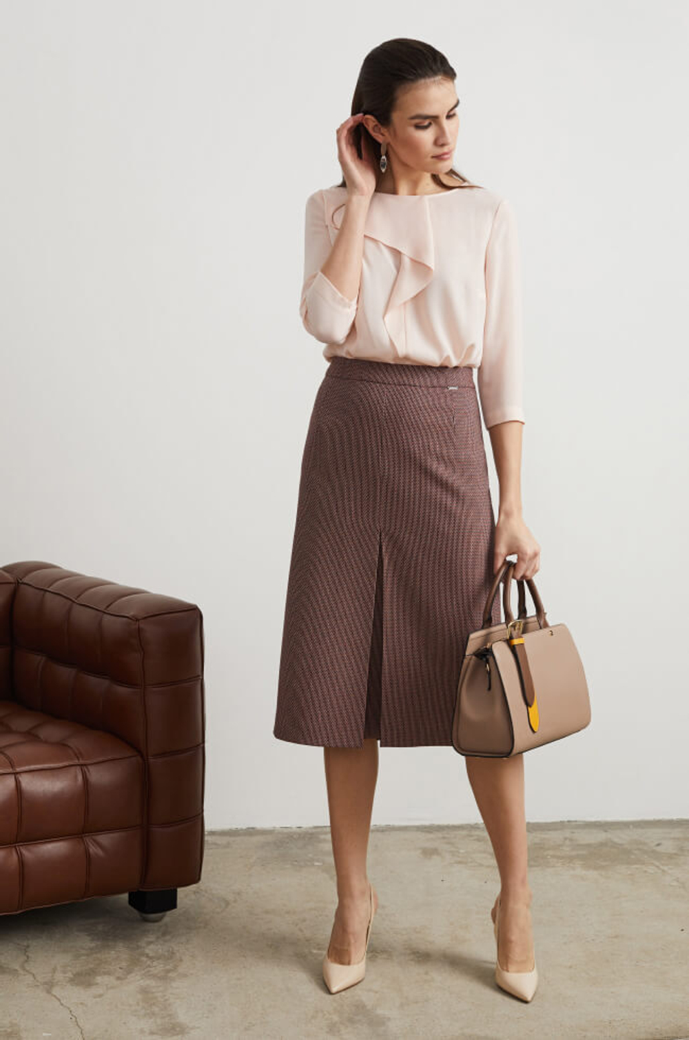 4733 Юбка женская (терракотовый меланж)