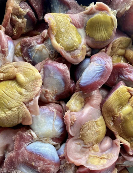 Желудки утиные с роговицей  (порционная нарезка мал. кубиками) (для маленьких собачек, щеночков, кисуль)