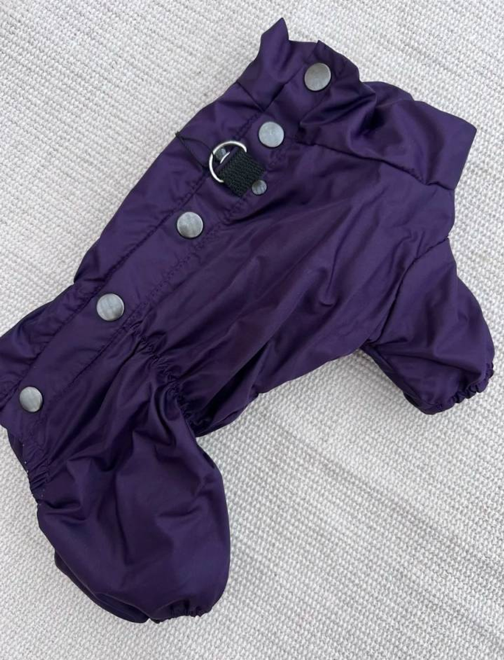 Комбинезон-дождевик для собак с кнопками на спинке (девочка) фиолетовый