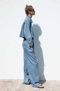 ZARA ДЖИНСЫ-ДЖОГГЕРЫ Z1975 WIDE-LEG, ВЫЦВЕТШИЙ СИНИЙ