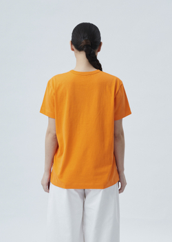 Женская футболка с вышивкой  оранжевый р.L