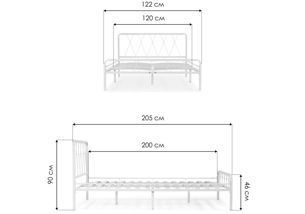 Полутораспальная кровать Иоханна 18 120х200 белая