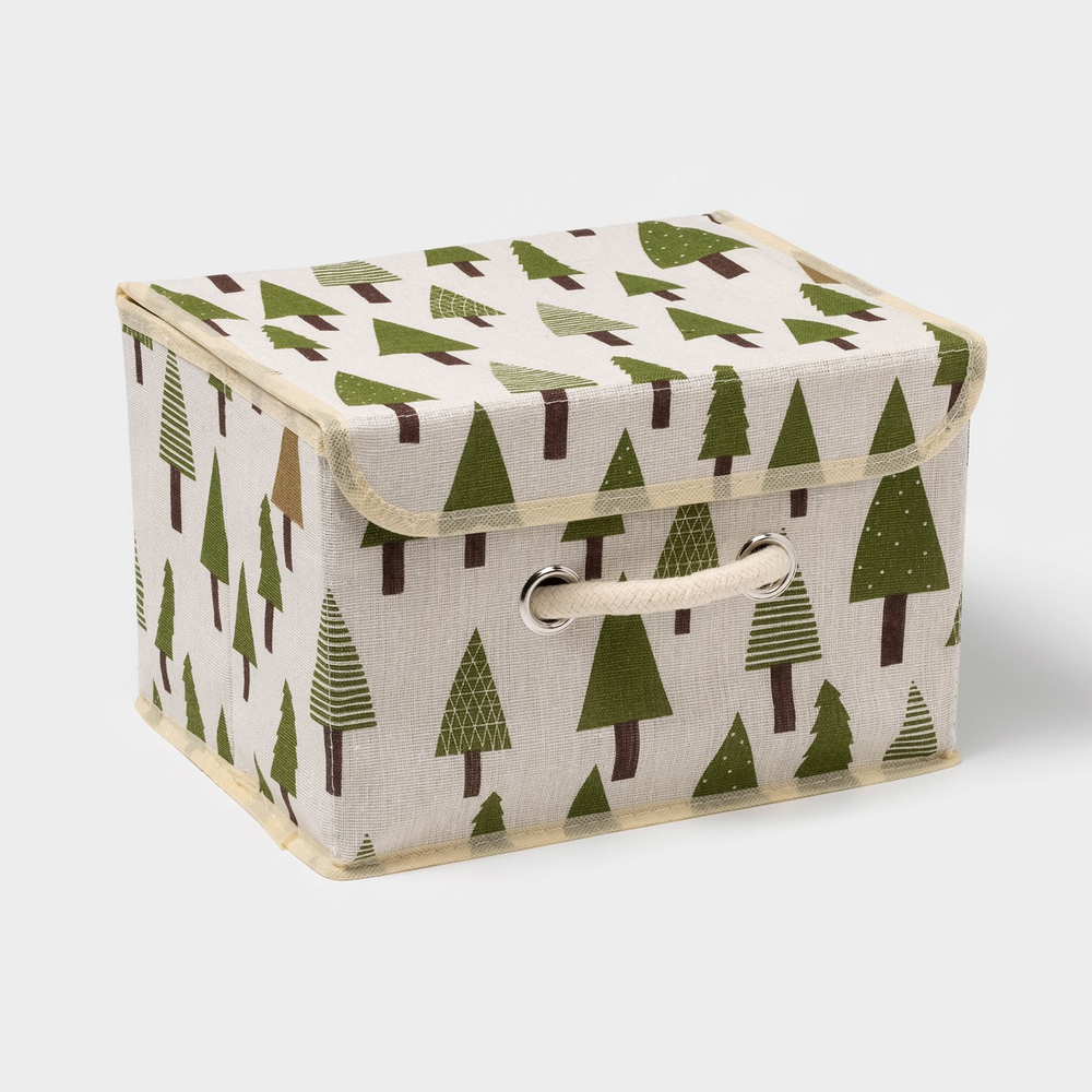 Короб для хранения с крышкой 26х20х17 см "Ёлки"