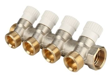 Коллектор распределительный Stout 1"x3/4" - 4 отвода «EK евроконус» SMB 6851 013404