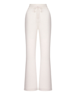 Комплект кардиган на молнии с капюшоном и брюки прямые из кашемира, пудровый