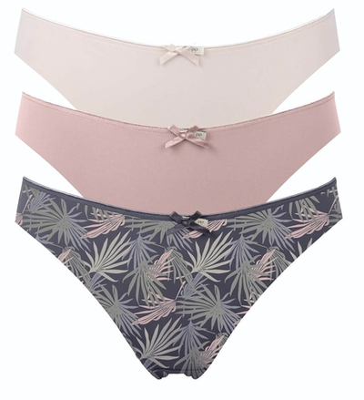 Набор из 3 серо-розовых трусиков-слип Olivia (Размер: S) (Цвет: серый с розовым)