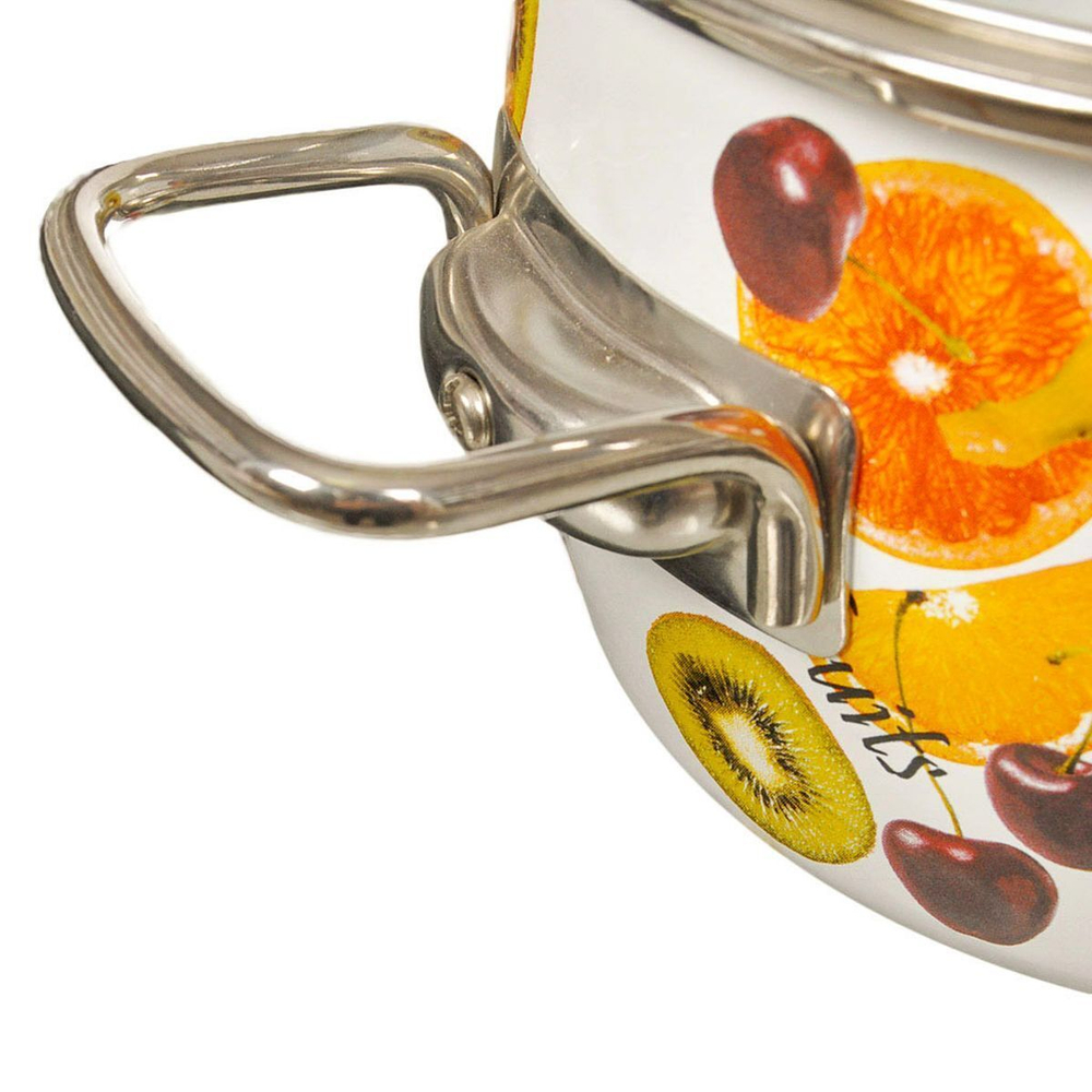 Кастрюля сталь, эмал, 3 л, с крыш, Vitross, Fruits, 1SA205S/1SС185S, индукц