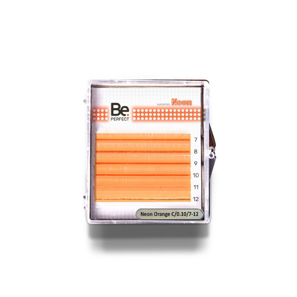 Цветные ресницы BePerfect Neon Orange MIX 6 линий