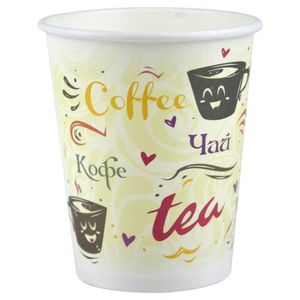 Стакан Казахстан бумажный однослойный COFFEE 250 мл 50 шт/уп 35 уп/кор