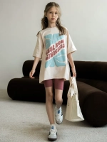 Костюм для девочки на лето, футболка и велосипедки