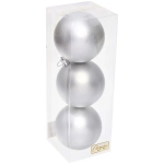 Новогодние шары 8 см (набор 3 шт) «Матовый», серебро