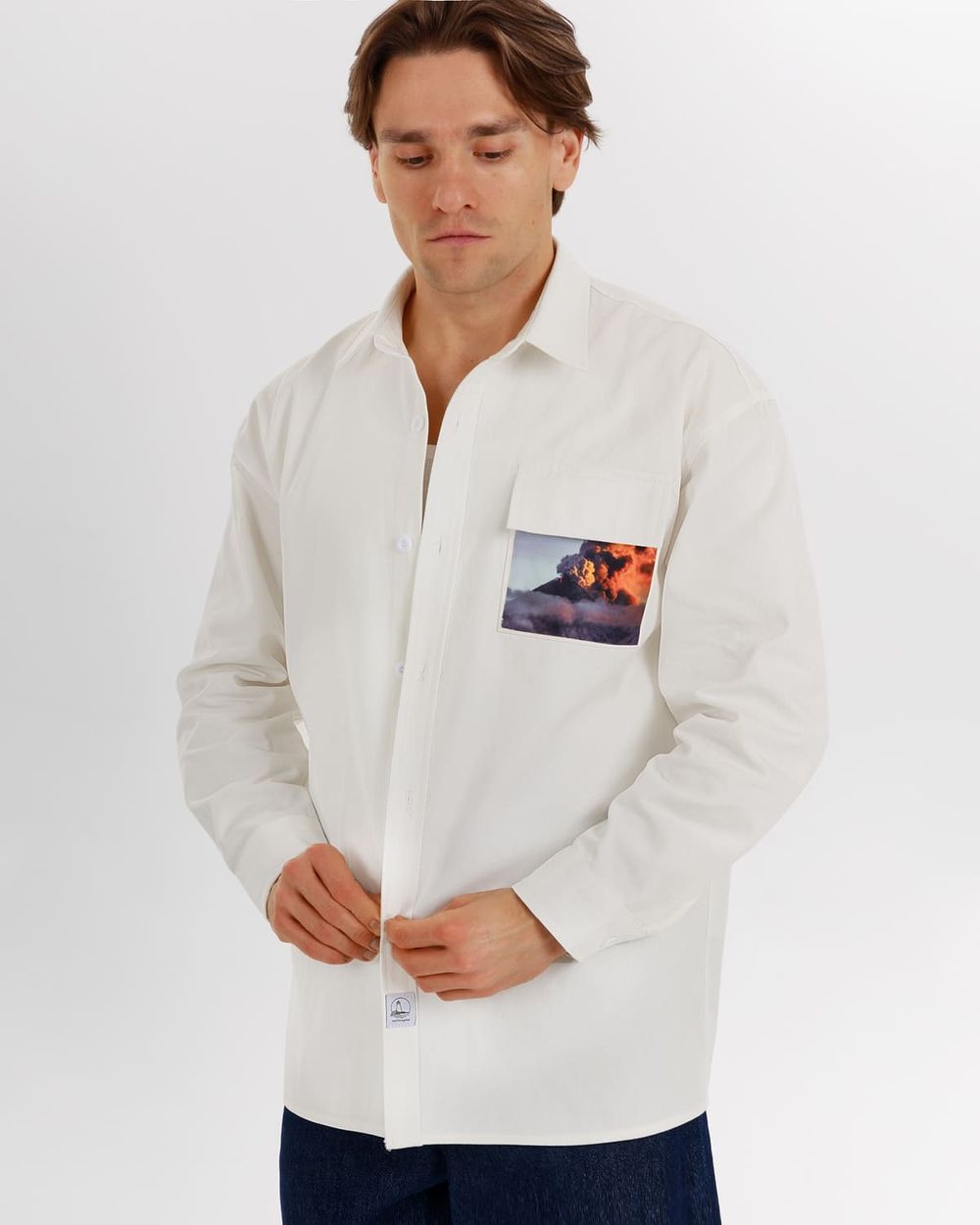 Рубашка Kefirmaykifer Вулкан хлопковая белая