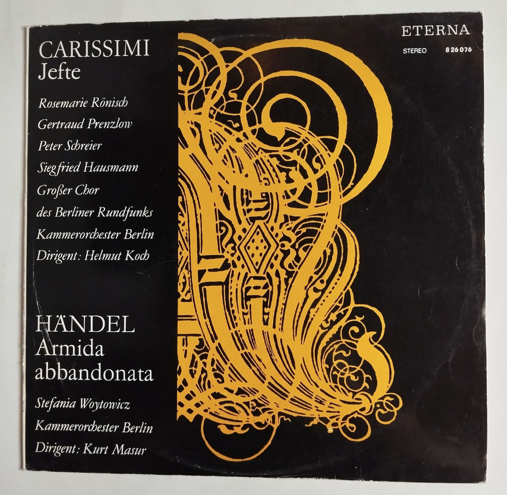 Винтажная виниловая пластинка LP Carissimi Jefte Handel Armida Abbandonata (ГДР 1970)