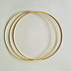 Кольцо для макраме 25 см, цвет золотистый, неразъемное / кольцо металлическое основа для рукоделия / основа для ловца снов