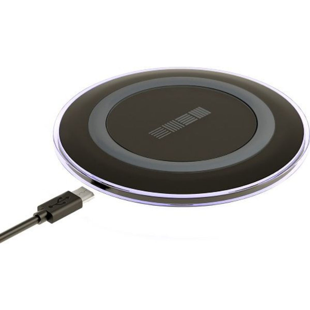 Interstep  QI 1,5А оргстекло, круг., черный Беспроводное зарядное устройство