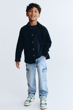 H&M Джинсы свободного, выцветший синий